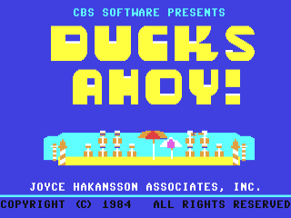 Ducks Ahoy title screen for Commodore 64